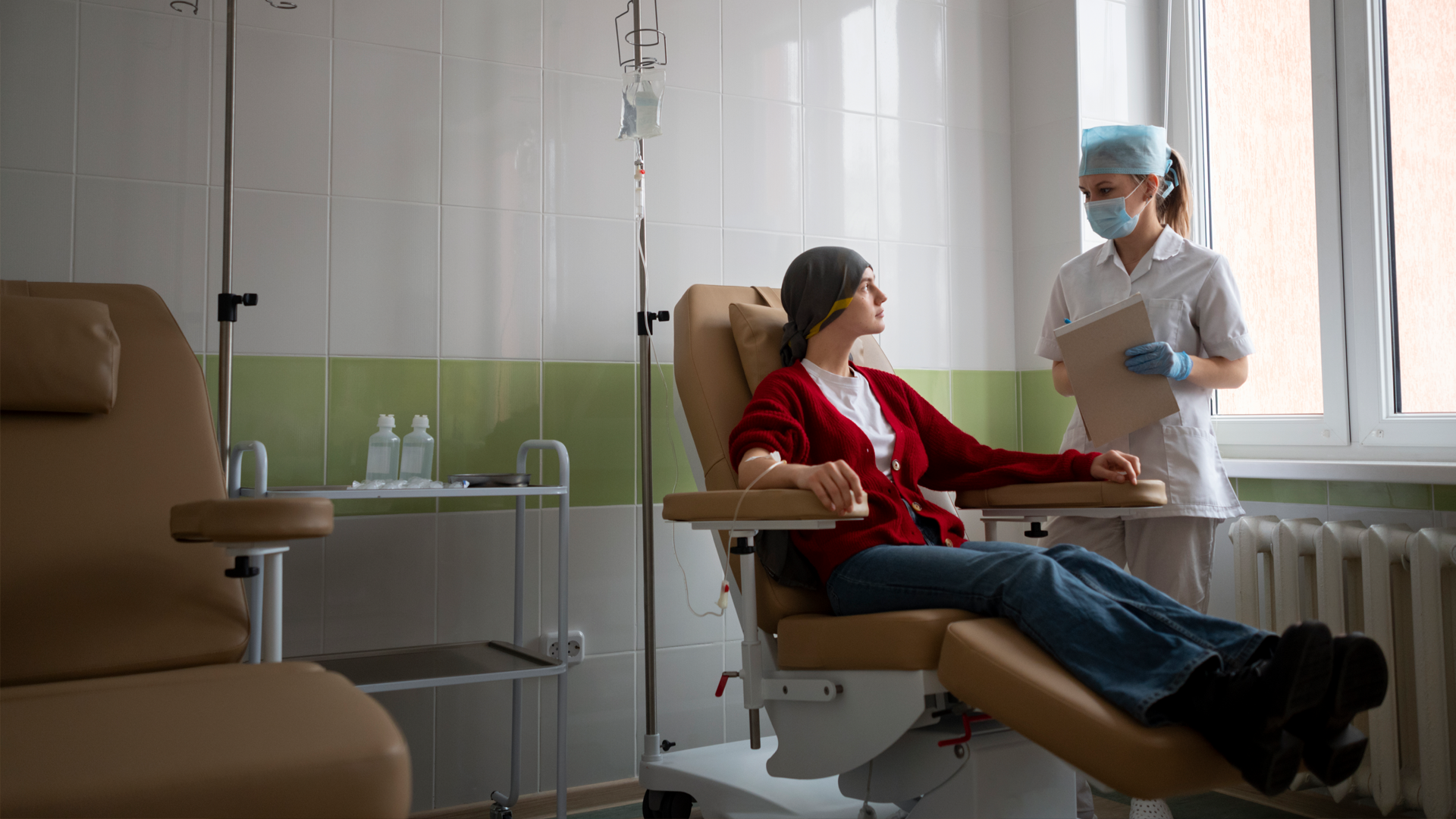 Nurse providing compassionate care to a chemotherapy patient at Tarlac Medical Center’s Chemo Infusion Unit.